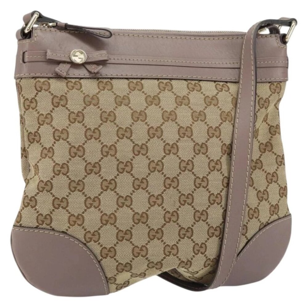 GUCCI GG Canvas Web Sherry Line Mayfair Bag Beige Gold 257065 Auth 158808 - Picture 1 of 16